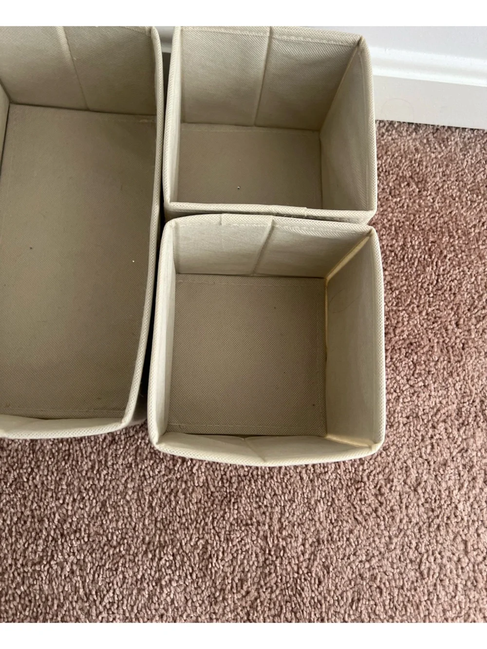Canvas Storage Bin Set in Cream
